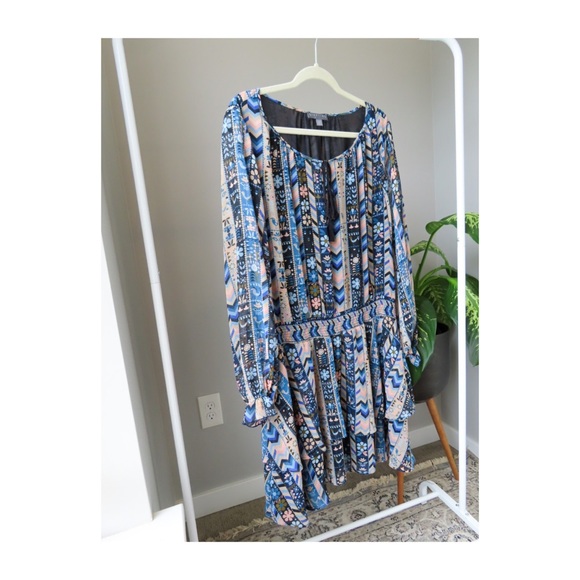 HIGHLINE Flounce Dress With Folk Art Design - Size XL - Picture 2 of 4